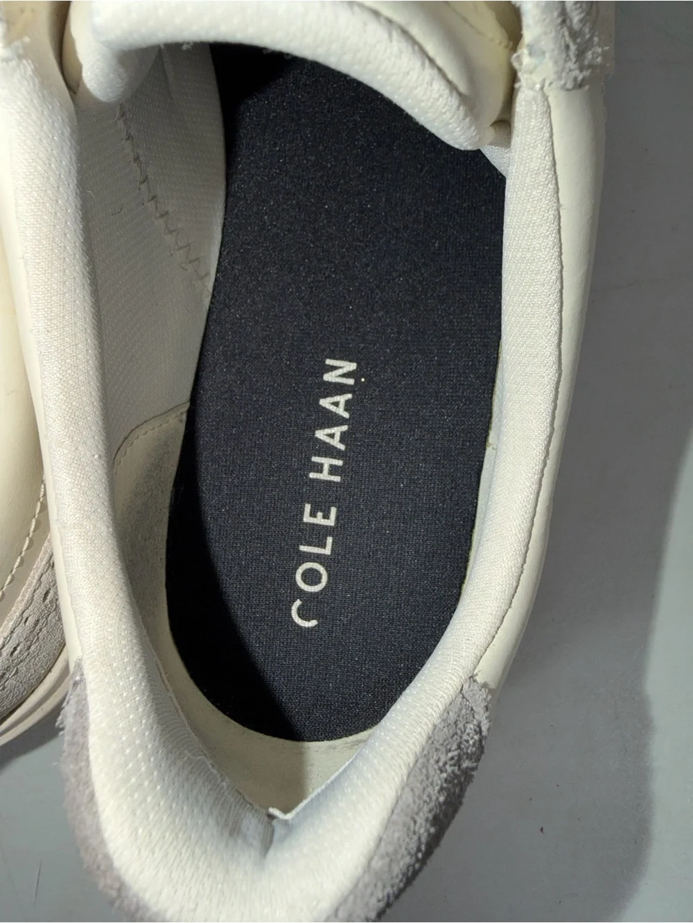 Cole Haan Men's Cream/Off-White Leather & Suede Sneakers